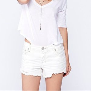 FP White Denim Cutoff Shorts